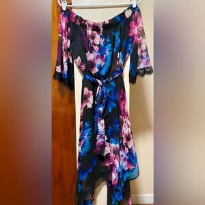 Jennifer Lopez Over The Shoulder Floral Dress Size S